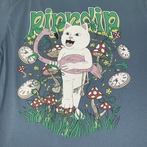 Rip N Dip‎ Time Turner Graphic T Shirt In Slate Medium 2 Sides Shrooms Used